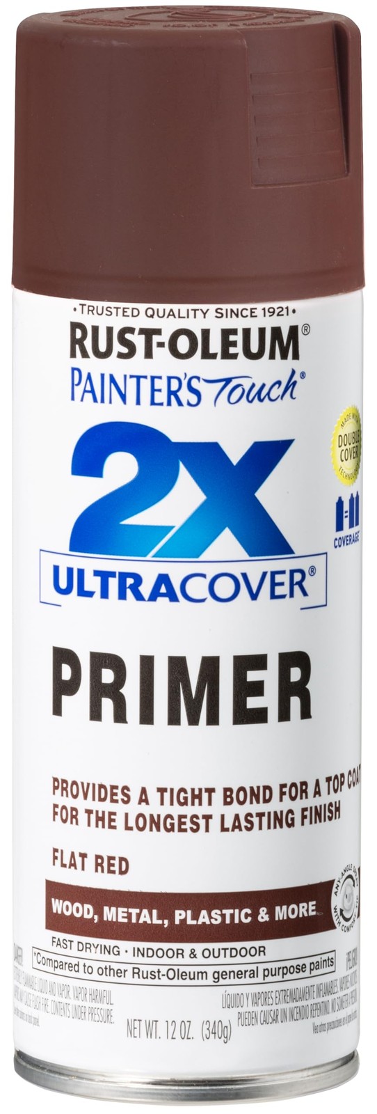 Rust Oleum Painter’s Touch 12 Ounce Red Primer Spray Paint Fast Drying Smooth…
