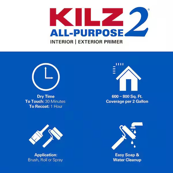 KILZ 2 All Purpose Multi-Surface Primer Sealer White Interior/Exterior Gal