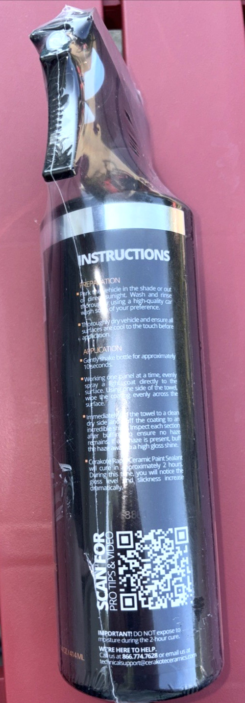 Cerakote ® Platinum Rapid Ceramic Paint Sealant Spray Maximum Gloss & Shine –