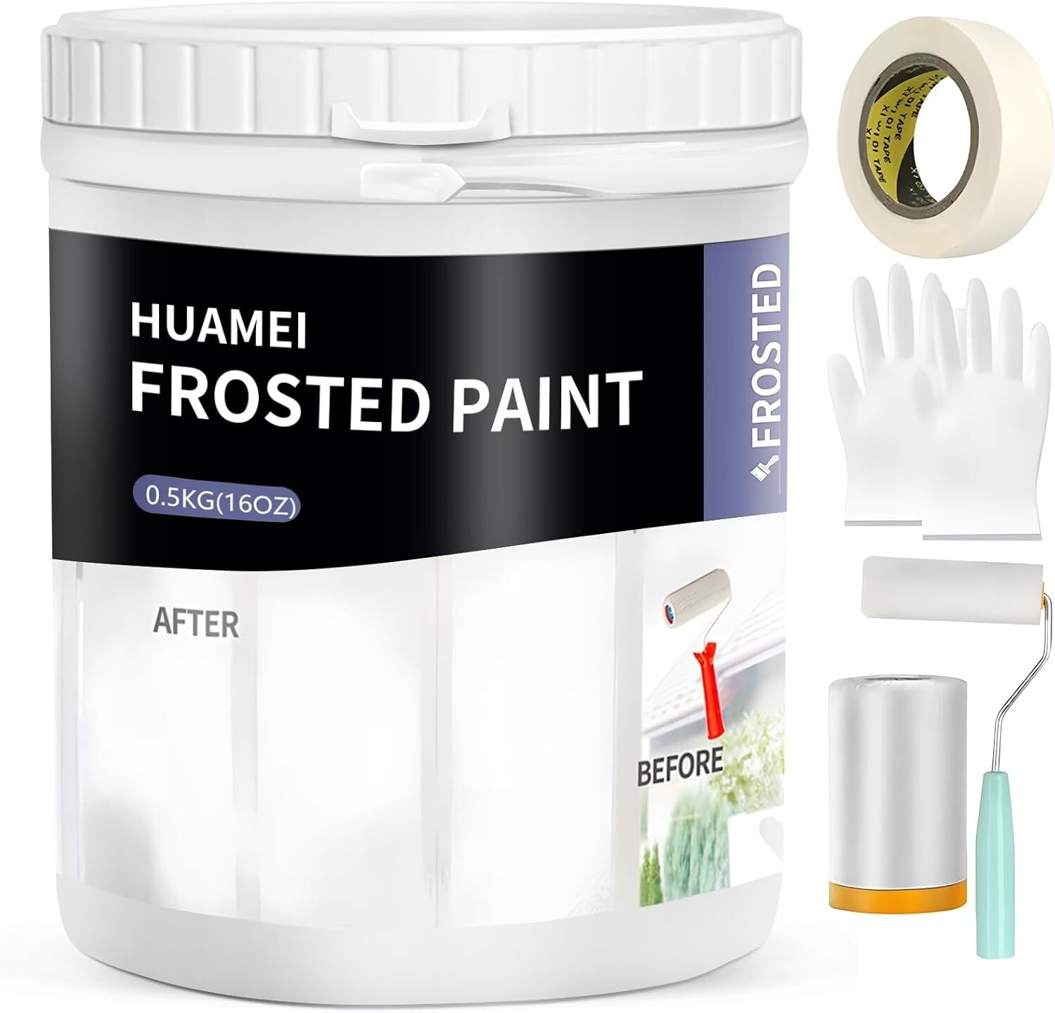 Frosted Glass Paint for Windows Privacy Paint, 16oz Waterproof & UV Resistant