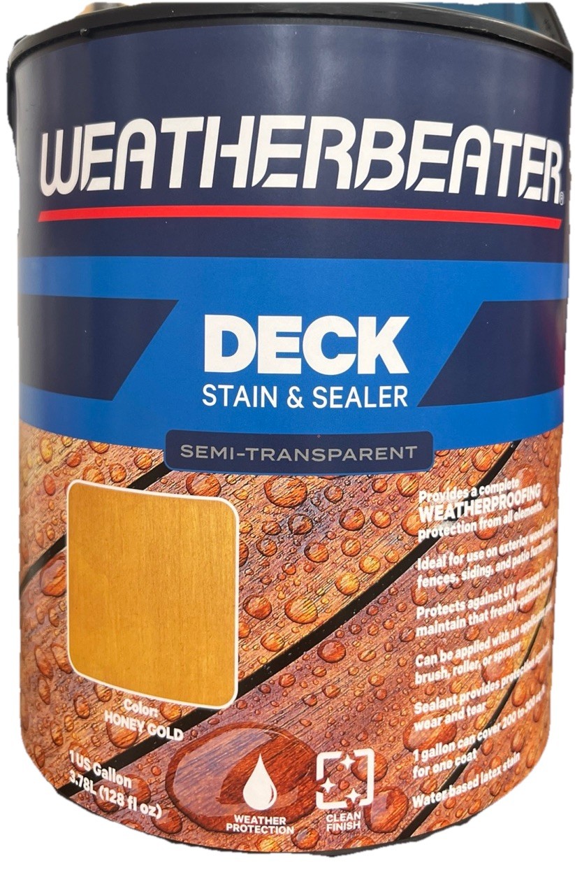 NEW WEATHERBEATER DECK STAIN & SEALER NEW HONEY GOLD GALLON FREE SHIPPING