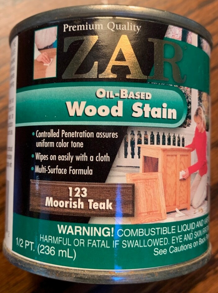 Zar Interior Stain, 123 MOORISH TEAK, 1/2 pint