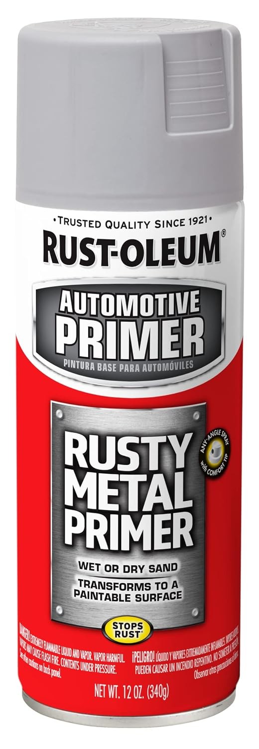 Rusty Metal Primer Spray Paint 12 oz Light Gray Rust Converter Automotive Rust