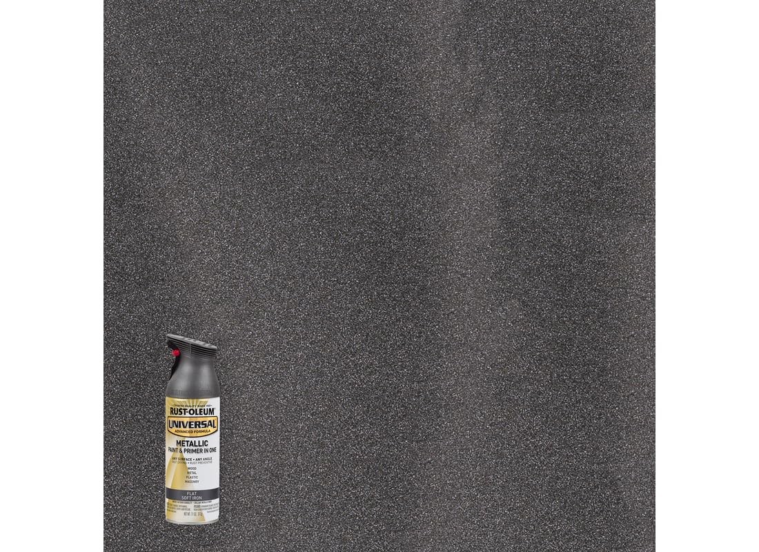 Rust Oleum Universal All Surface Paint 11 Ounce Flat Soft Iron Fast Drying