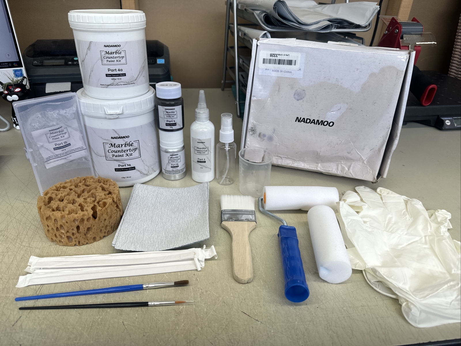 NADAMOO White Marble Countertop Paint Kit for Counter Tops