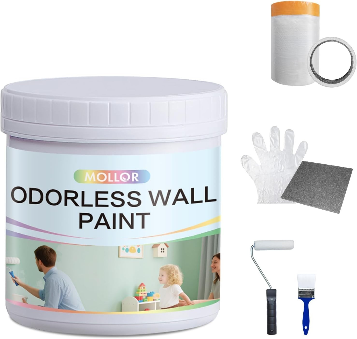 White Interior Exterior Wall Paint 16 Oz Acrylic Latex No Sanding Low Odor Quick