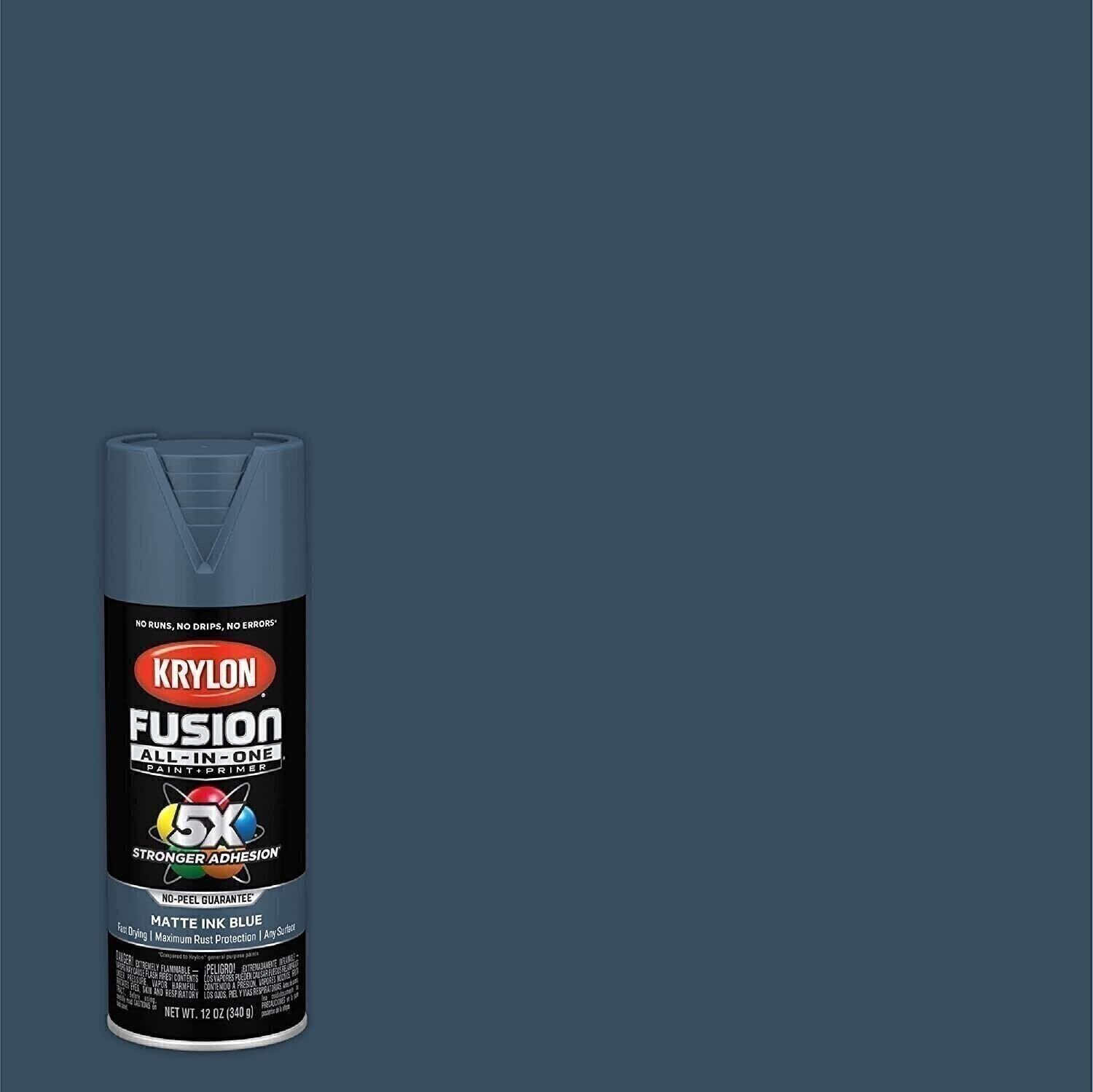 Krylon Fusion All-In-One Matte Ink Blue Paint Primer Spray Paint 12 oz Pack of 1