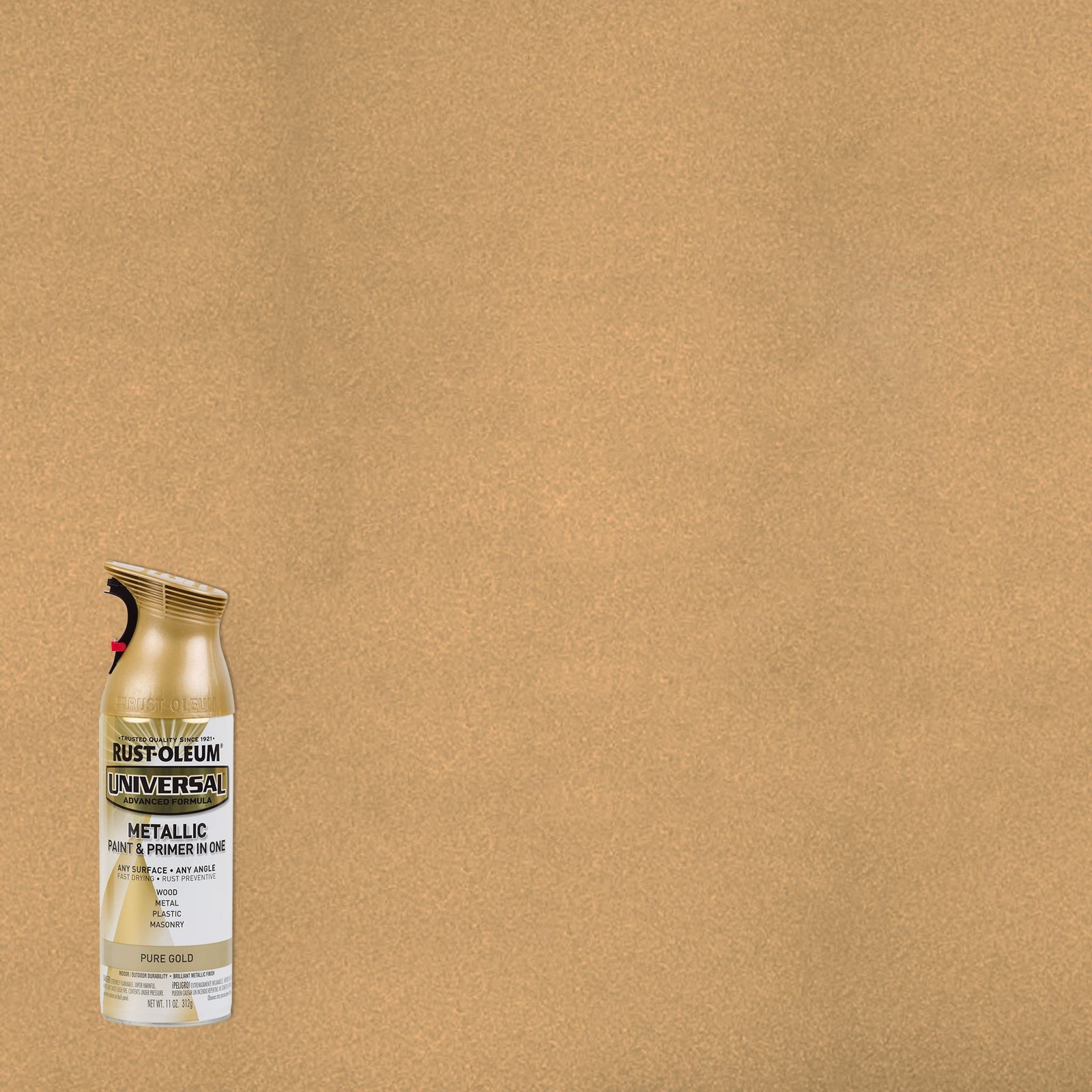 Rust-Oleum Universal Premium Metallic Spray Paint, 11 oz Pure Gold- 245221