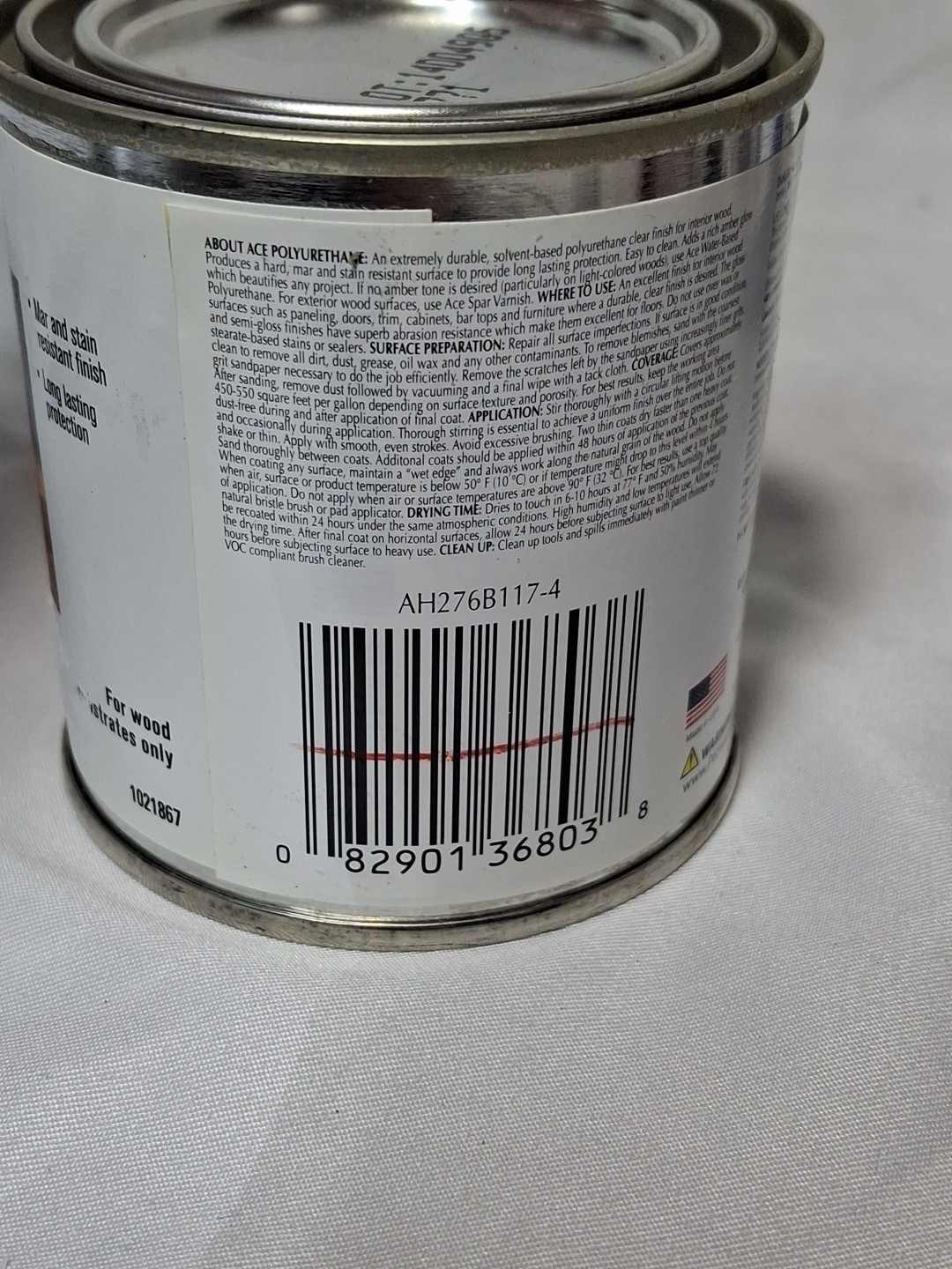Ace Semi-Gloss Clear Solvent-Based Polyurethane Wood Finish 8oz