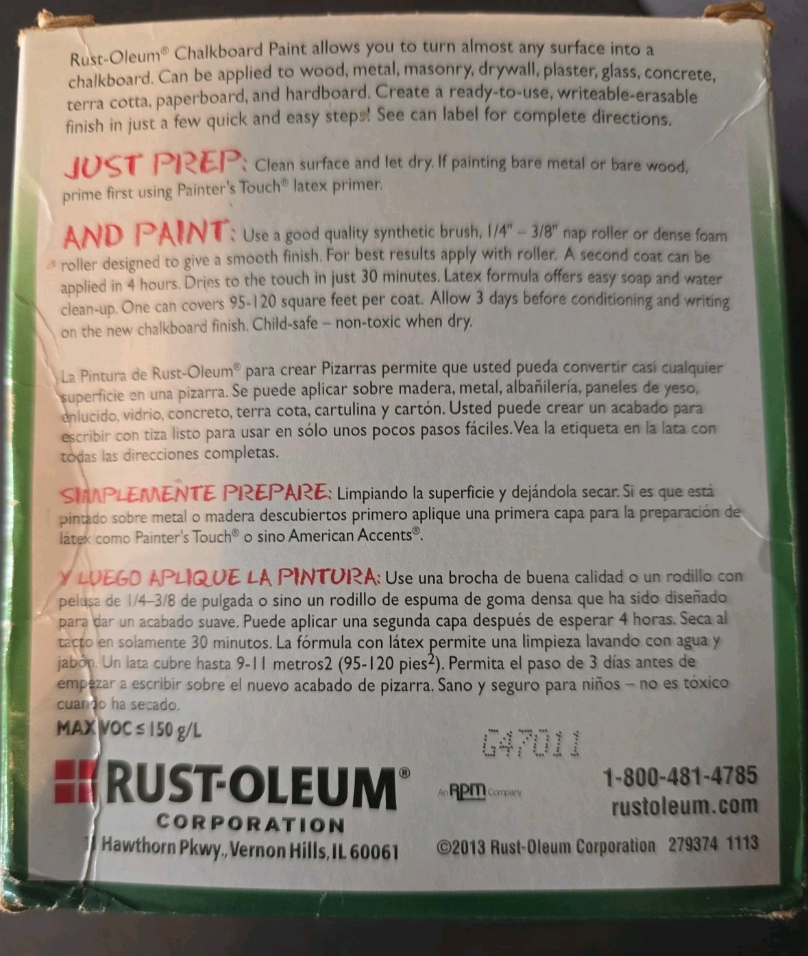 Rust-Oleum Chalkboard Paint 206540 Chalkboard Brush-On Black 30 Oz Latex NIB *