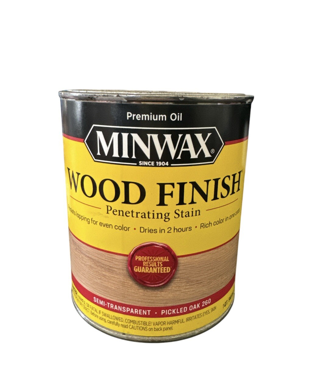 Minwax Pickled Oak 260 Wood Finish Oil-Based Wood Stain 1 Quart Rusted Lid