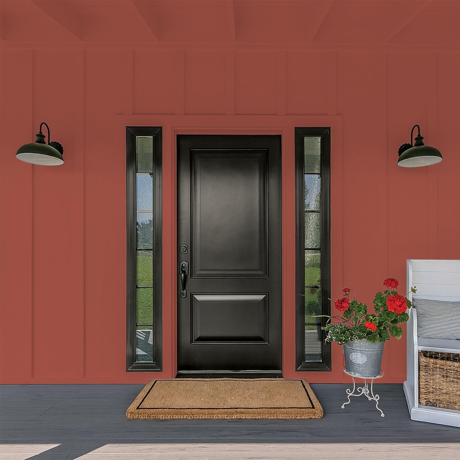 Glidden Exterior Paint Premiumr Red/Cedar Chest One Coat Flat 1-Gallon