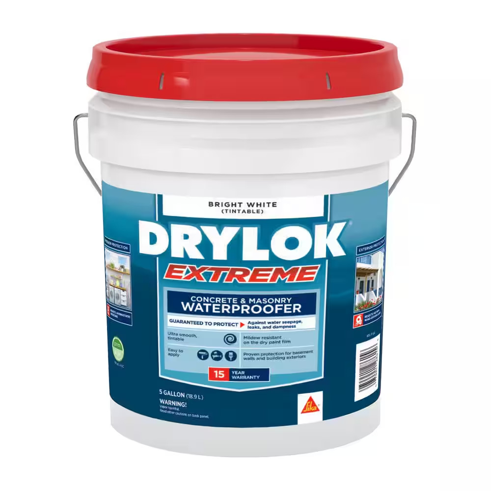 Extreme 5 Gal. Bright White Flat Latex Interior/Exterior Basement and Masonry Wa
