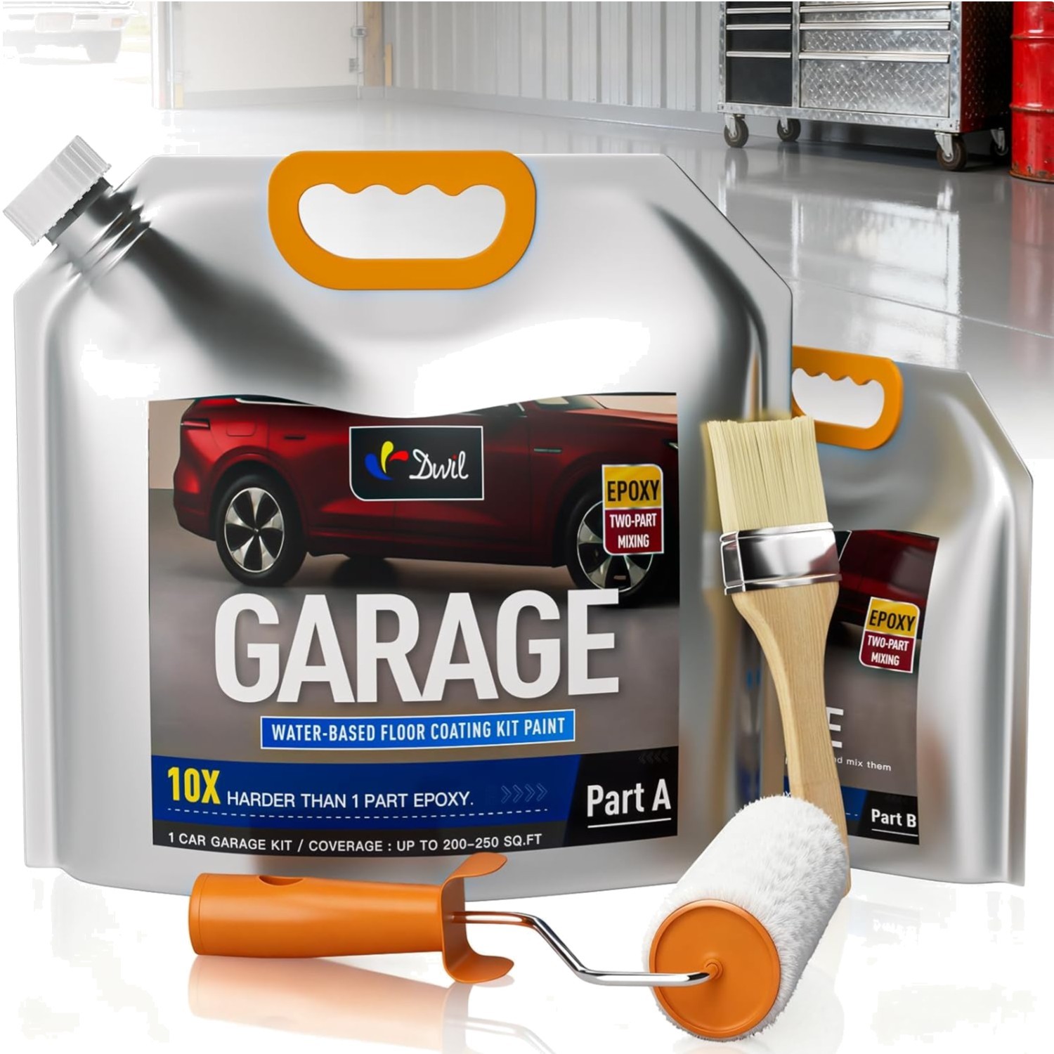 High Gloss Garage Floor Epoxy Kit – Durable Coating