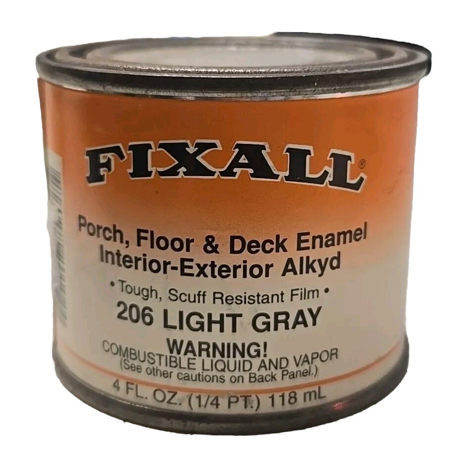 Fixall Enamel Quick Dry Paint Light Gray 4-Ounce 1/4 Pint Oil Base. new