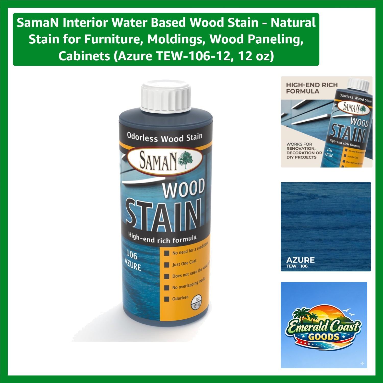 Interior Water Based Wood Stain – Natural Stain for Furniture, Moldings, Wood…