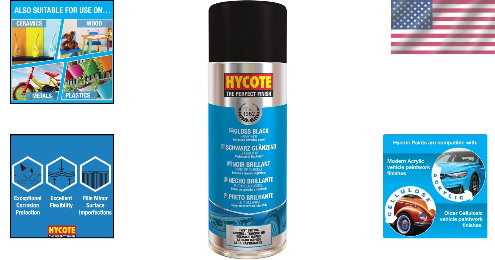 Fast Drying Gloss Black Spray Paint, 13.5 Oz – Optimal for Metal, Plastic & More