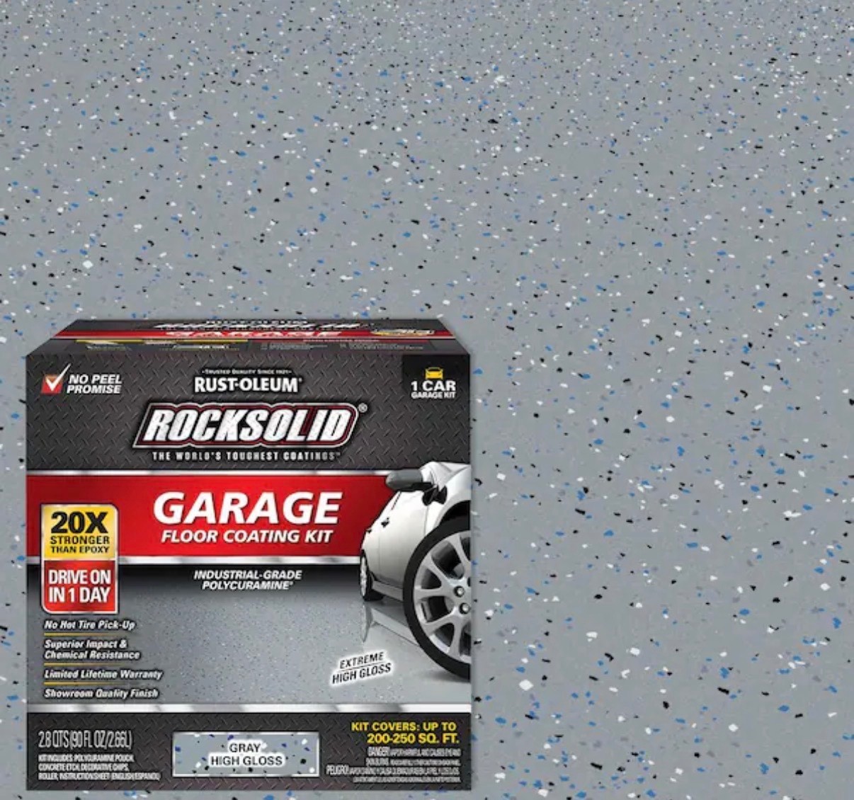 Rust-Oleum RockSolid Gray Polycuramine 1 Car Garage Floor Kit 90 oz