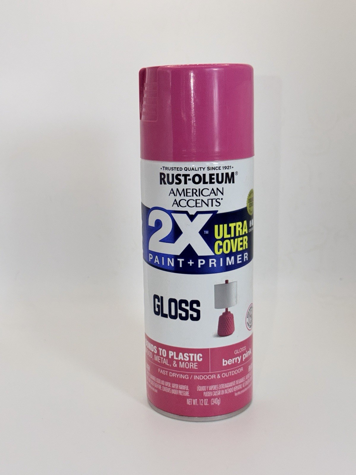 All Surfaces 2X Ultra Cover Semi Gloss Berry Pink Spray Paint & Primer 12oz New