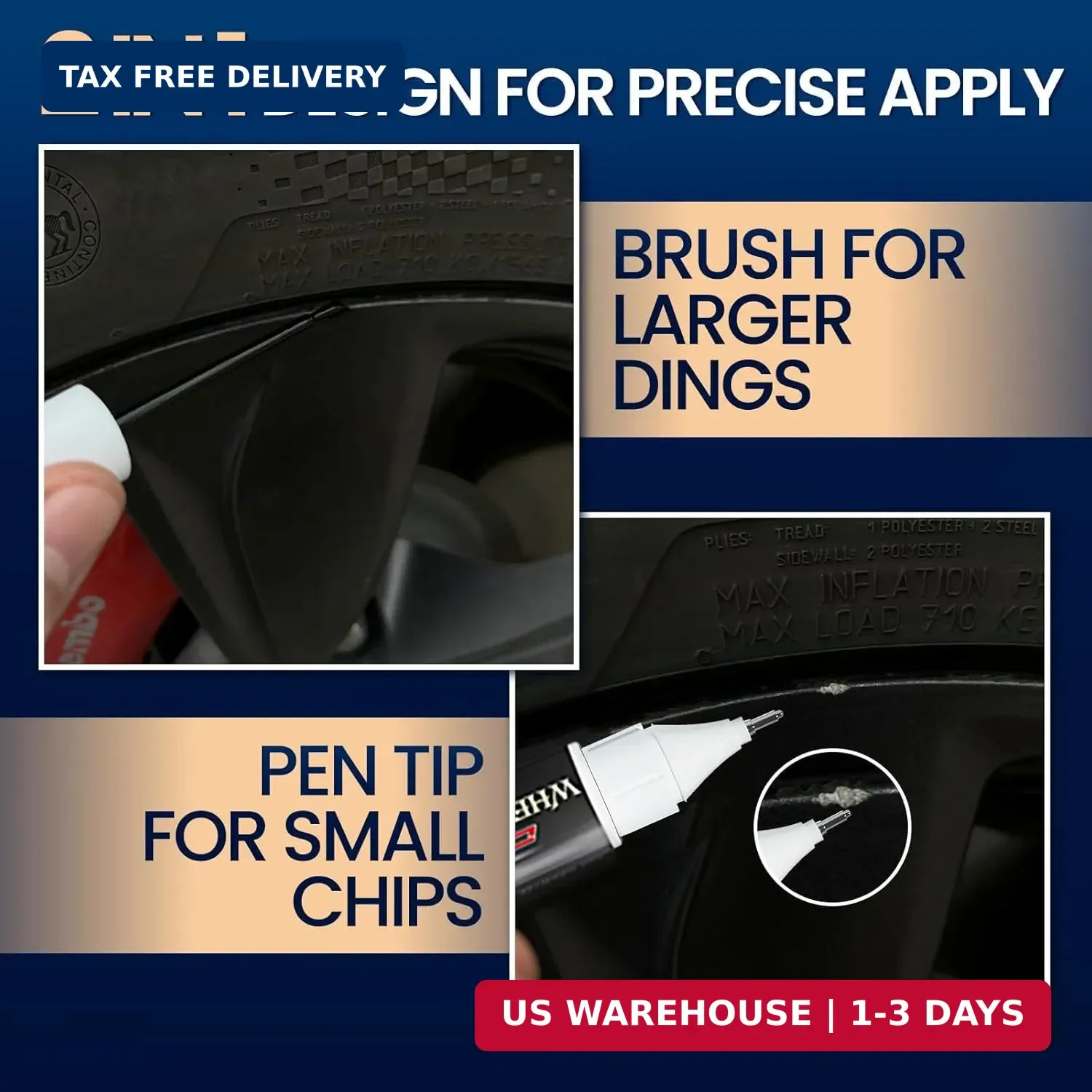 cocomfix Gloss Black Rim Touch Up Paint, Wheel Scratch Repair Pen, 1 fl oz | Whe