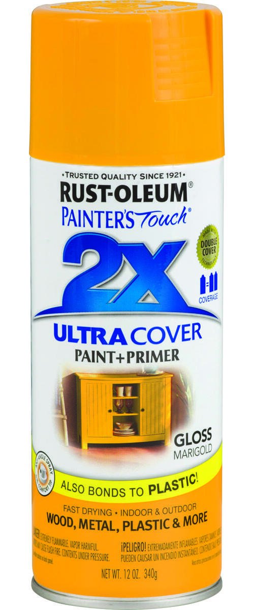PAINTER’S Touch Gloss Spray Paint, Gloss, Marigold, 12 oz, Aerosol Can