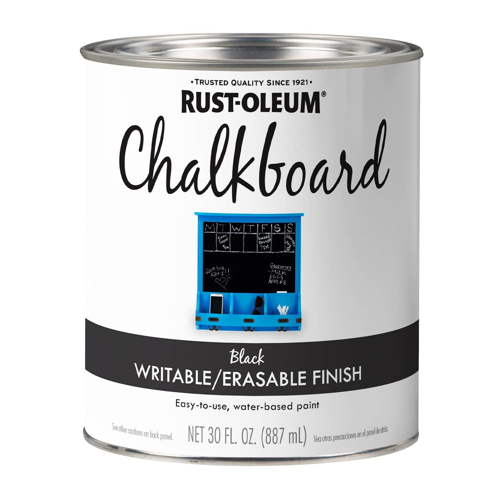 Rust Oleum 30 Fl Oz Chalkboard Paint Indoor Custom Surface Use Black 1 Pack