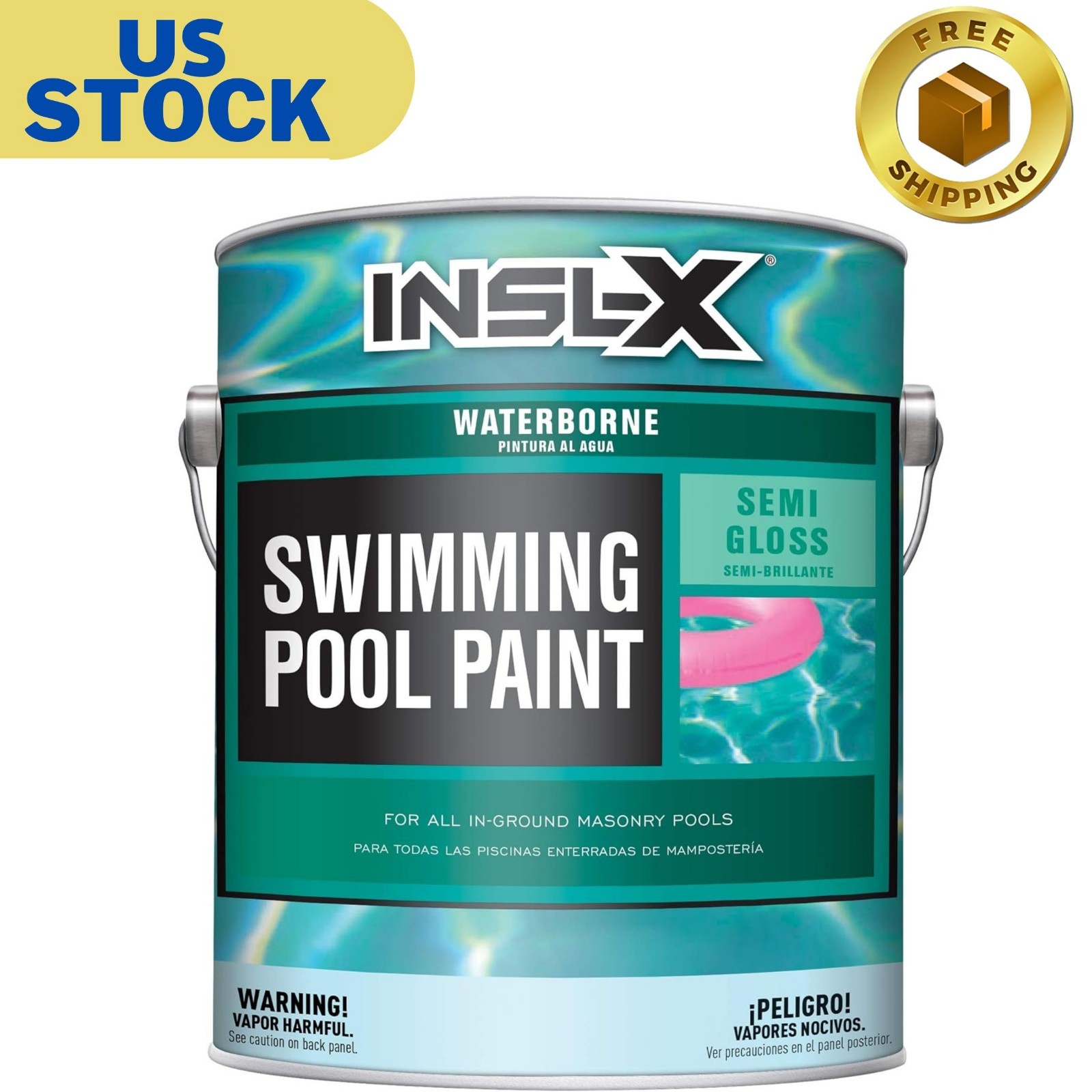 Waterborne, Semi-Gloss Acrylic Pool Paint, Ocean Blue, 1 Gallon
