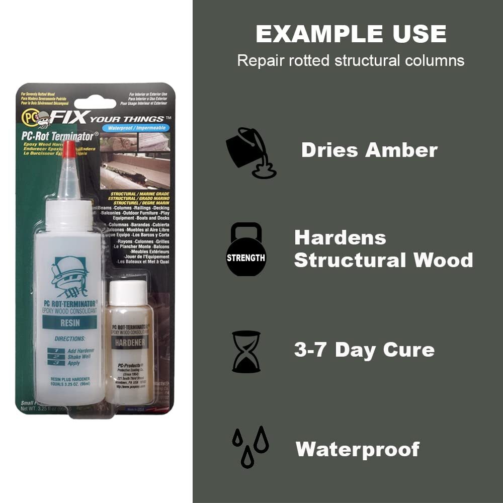 PC Products PC-Rot Terminator Epoxy Wood Hardener Two-Part 1.5 gal in Two