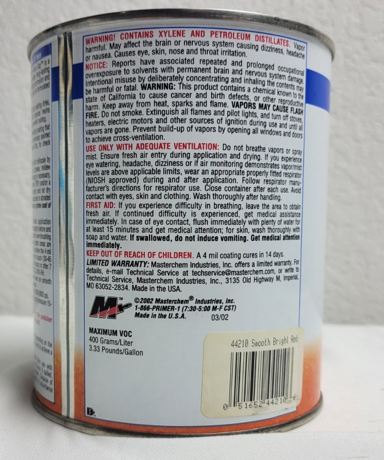 Hammerite Rust Cap Smooth Finish Bright Red Quart 32 oz. Excellent Can!
