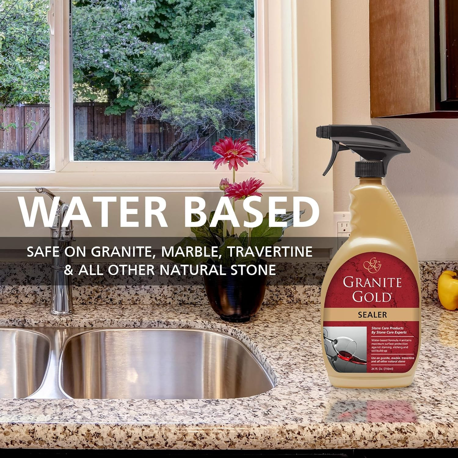 Water-Based Sealer Spray Protection for Granite, Marble, Travertine, Natural Sto