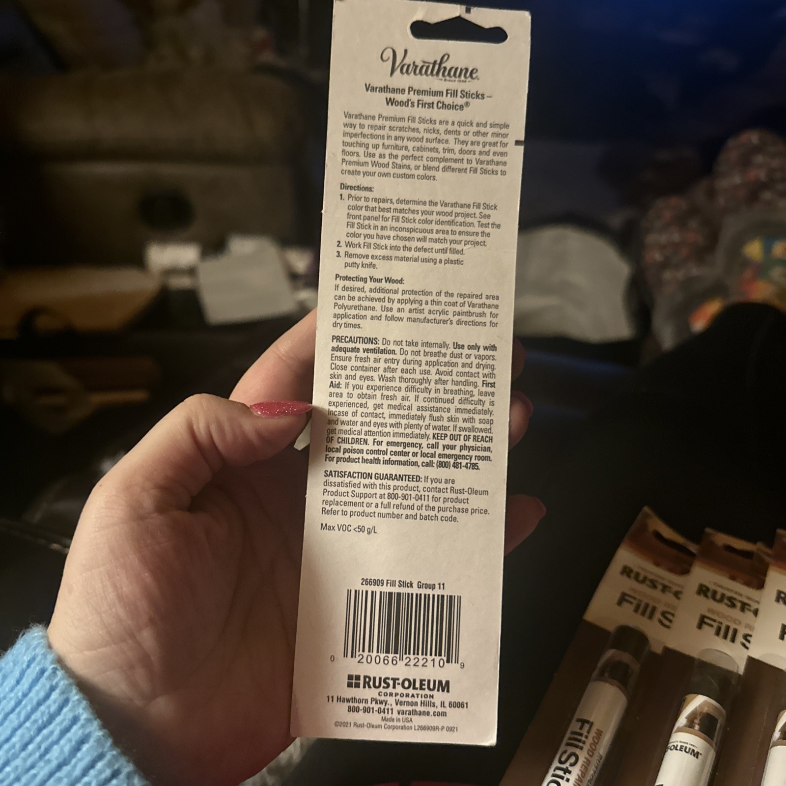 Rust-Oleum Varathane Fill Stick ALL Repair, WHITE STAINS