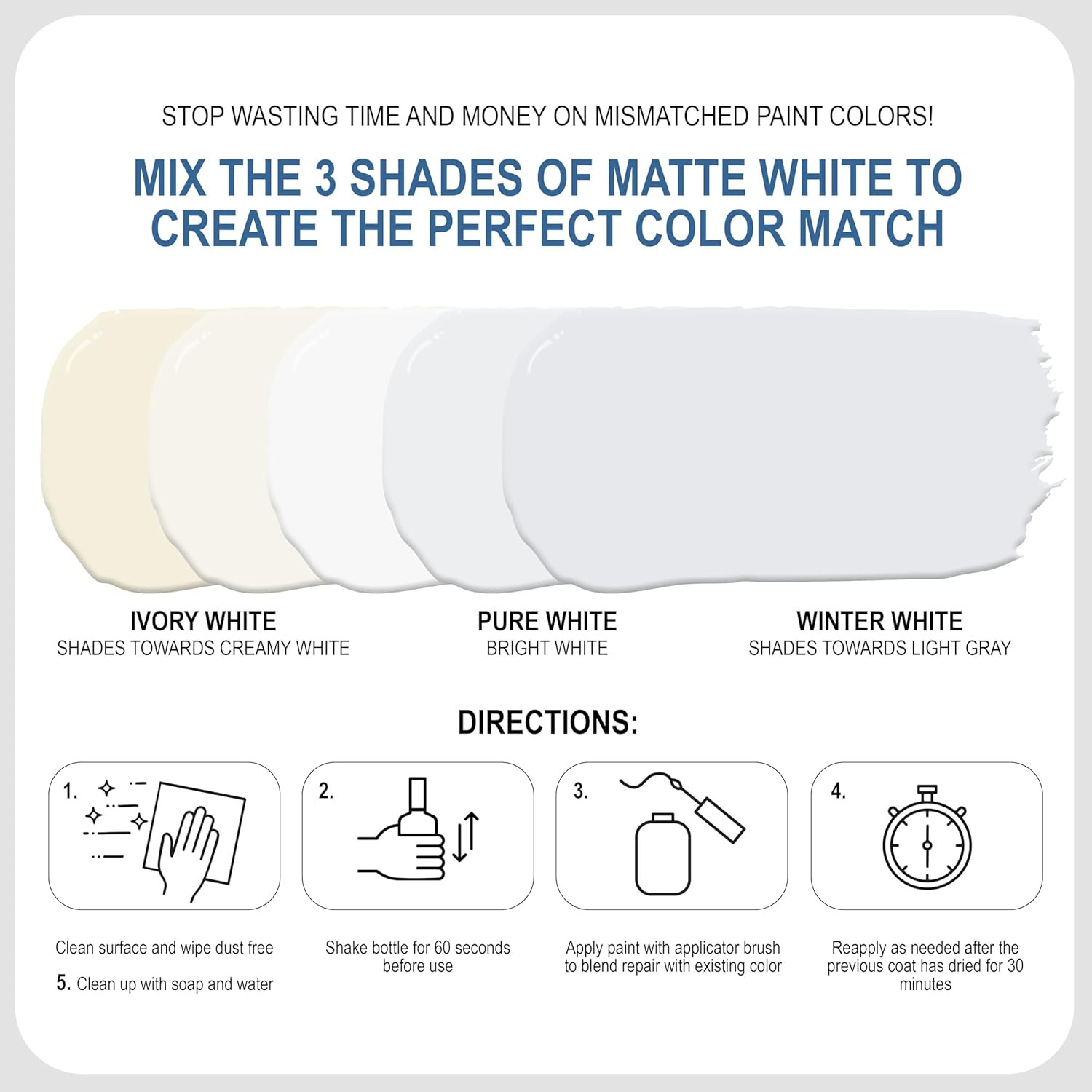 Matte White Touch-Up Paint Pen Kit – Wall, Kitchen Cabinet, Furniture, Wood Door