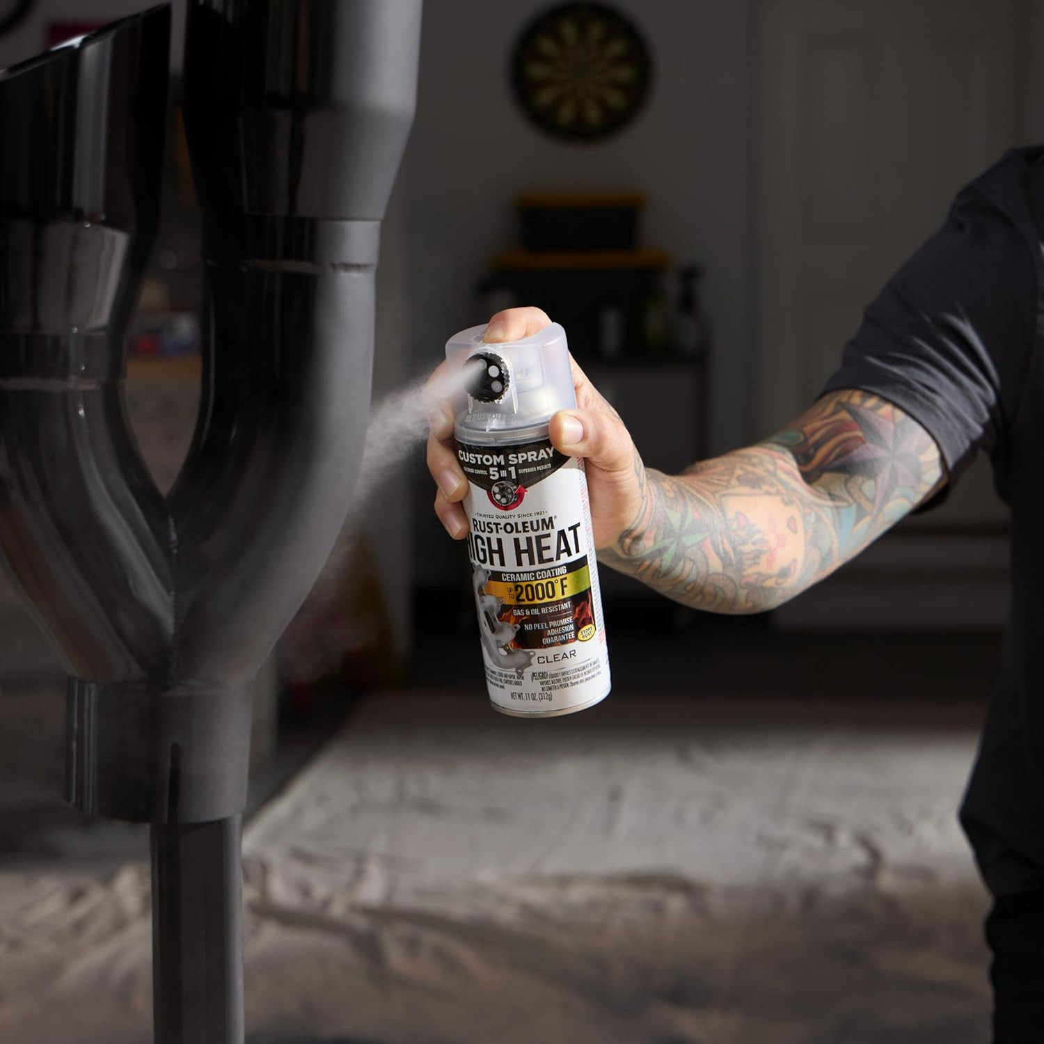 Automotive High Heat Spray Paint Custom Spray 5-in-1, 12 oz, Gloss Clear