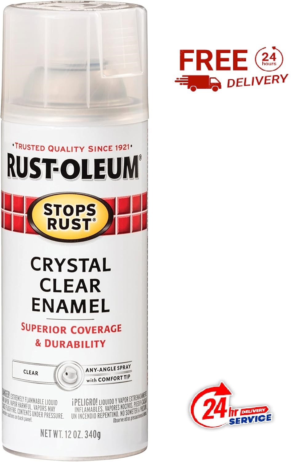 7701830 Stops Rust Spray Paint, 12 Oz, Gloss Crystal Clear