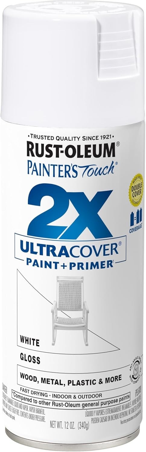 Painter’s Touch Ultra Matte White Spray Paint 12 Ounce for Interior Exterior Use