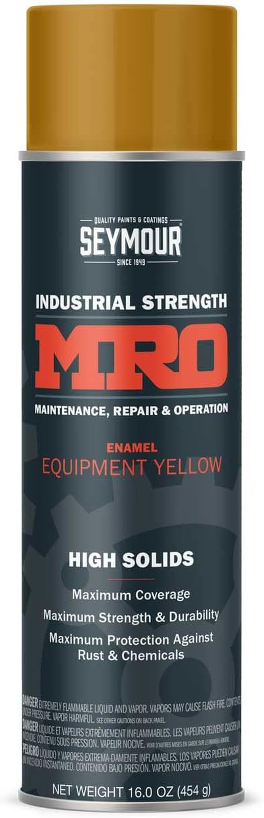 620-1443 Industrial MRO High Solids Spray Paint, Equipment Yellow 16 Fl Oz (Pack