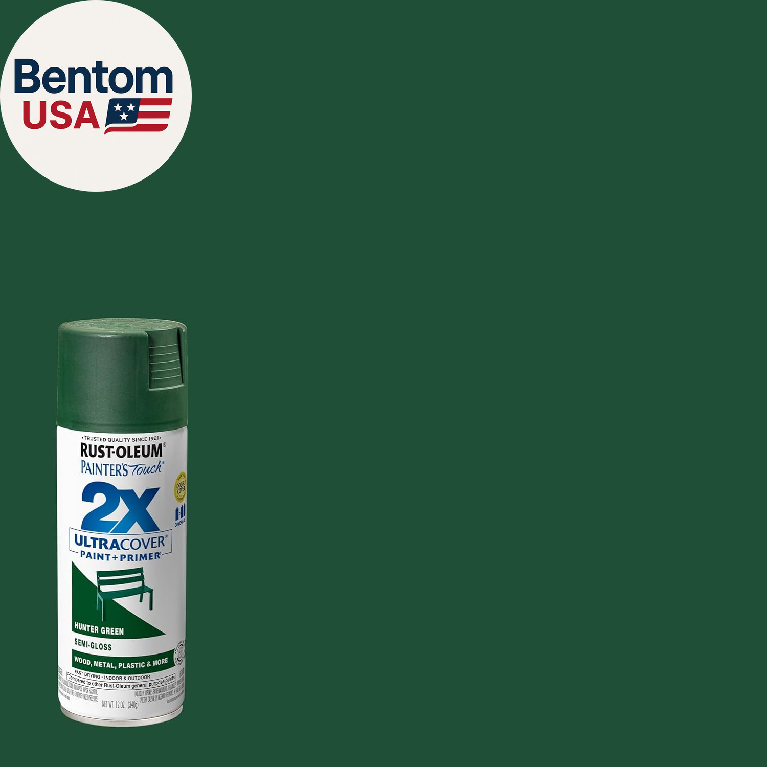 249853 Painter’S Touch 2X Ultra Cover Spray Paint, 12 Oz, Semi-Gloss Hunter Gree