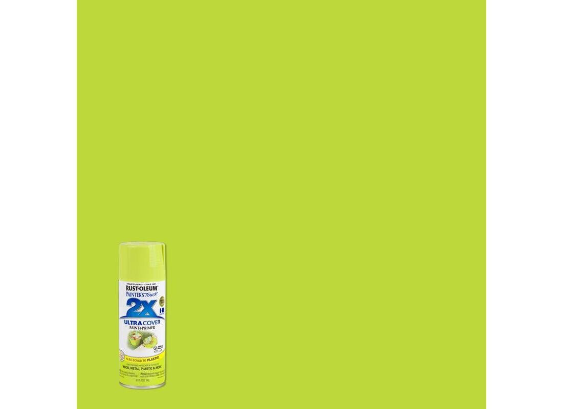 PAINTER’S Touch Gloss Spray Paint, Gloss, Key Lime, 12 oz, Aerosol Can