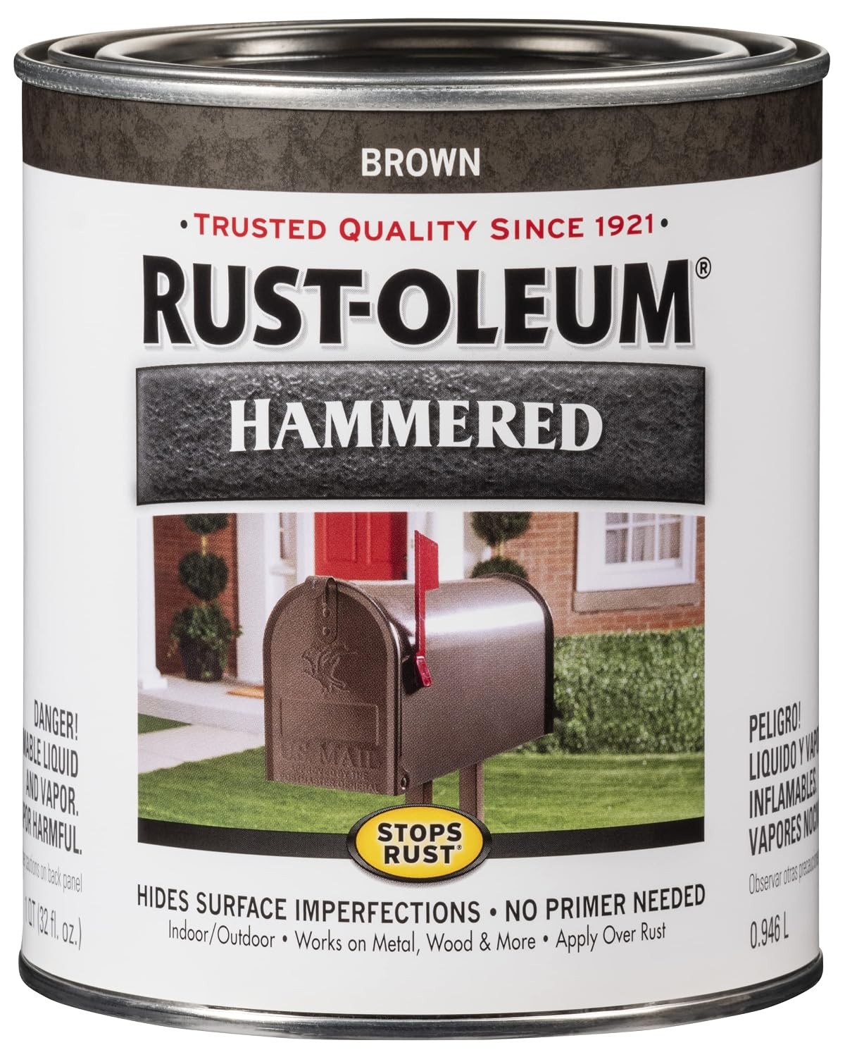 Rust Oleum Brush On Protective Enamel Paint Hammered Brown Finish 32 Fl Oz
