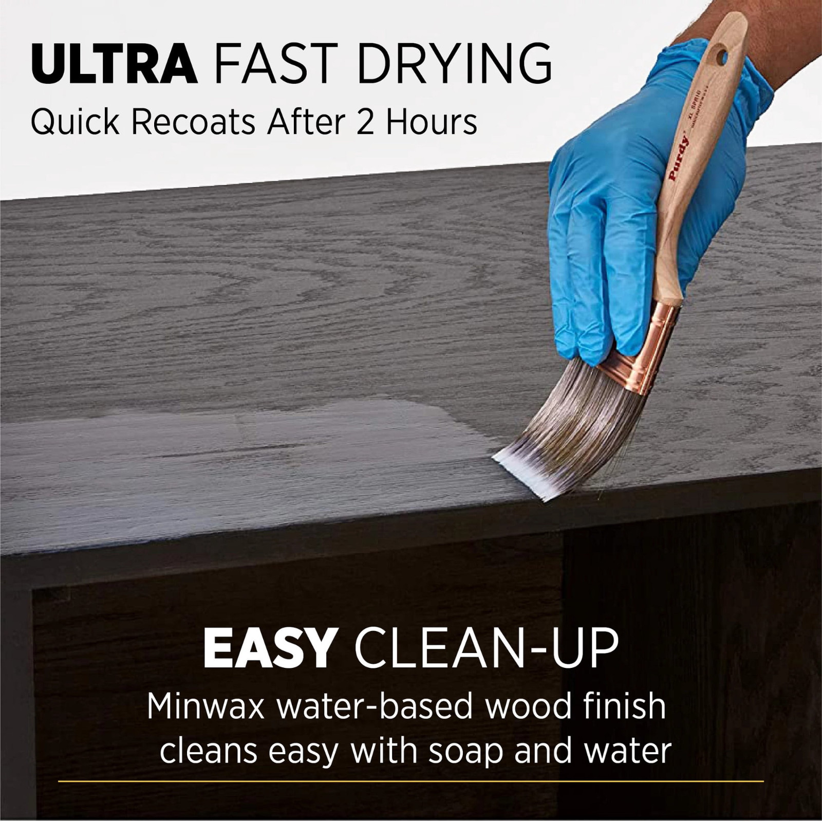 Minwax Polycrylic Protective Finish, Clear Gloss, Clear, 1 Quart