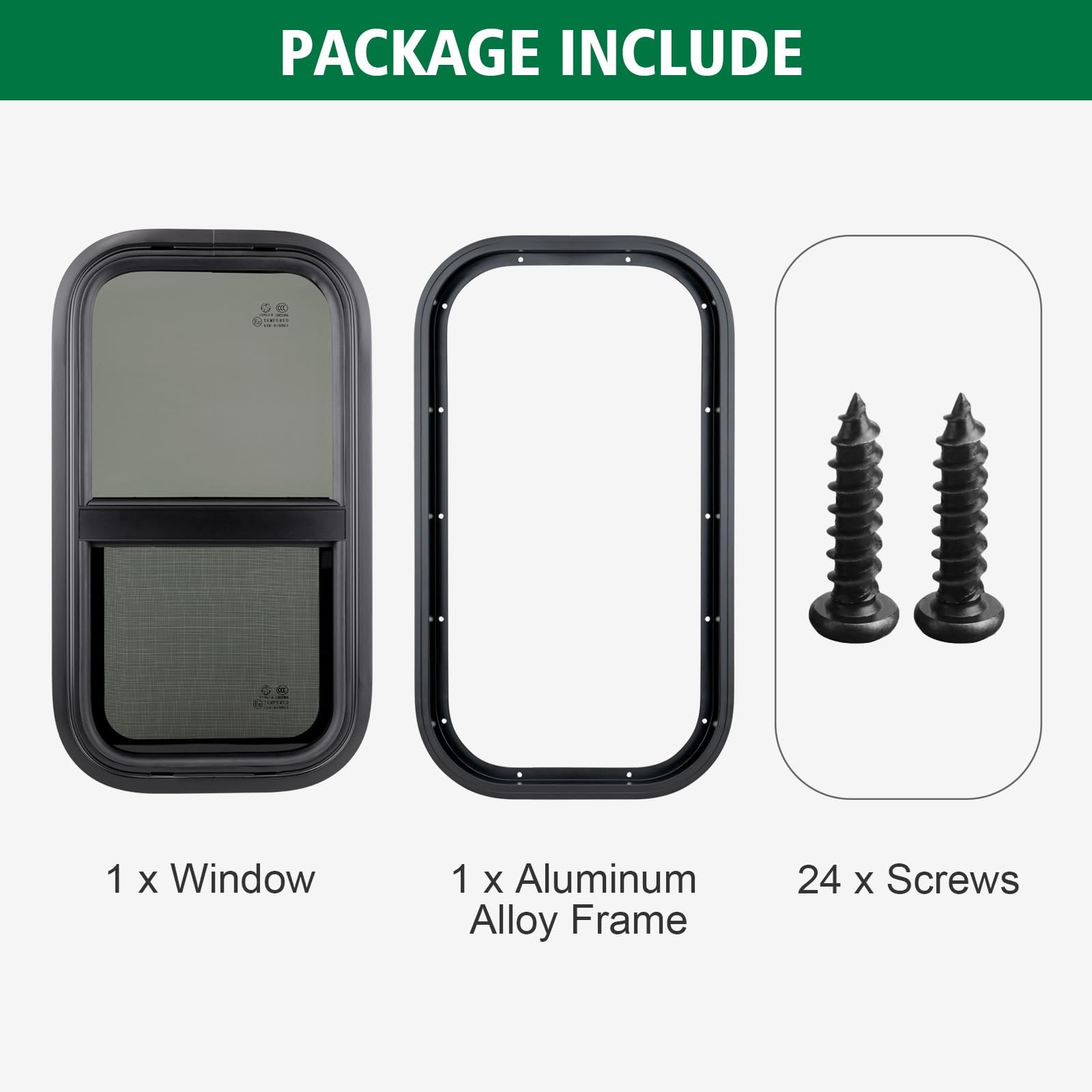 Dulepax Vertical Rv Window 15 W X 22 H Tinted Slide Trailer Window Tempered