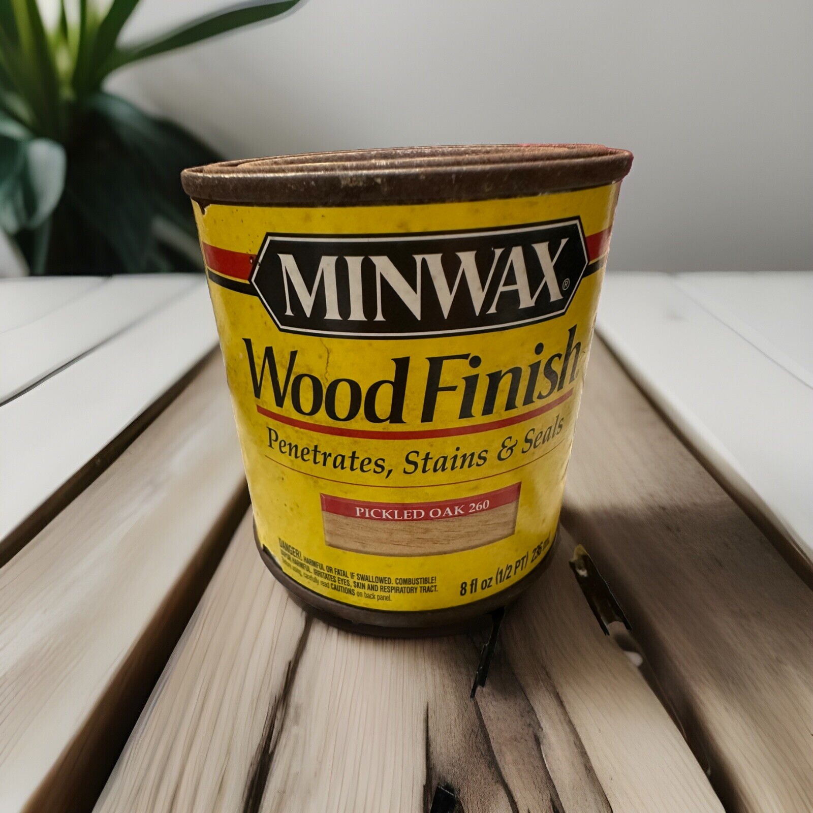 1/2 pint Minwax 22600 Pickled Oak Wood Finish Oil-Based Wood Stain DISCONTINUED