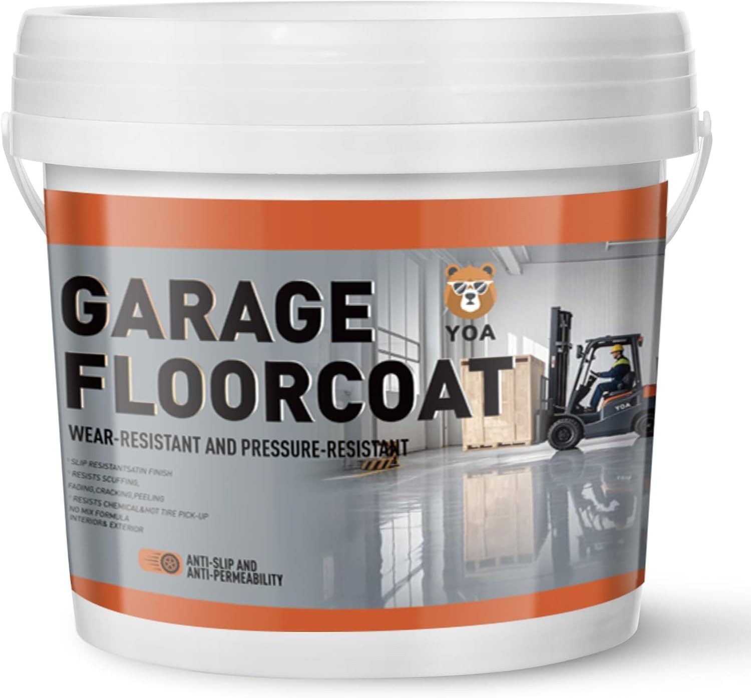Professional Concrete Floor Paint, 1-Gallon/Light Gray, Epoxy Coating, Suitab…