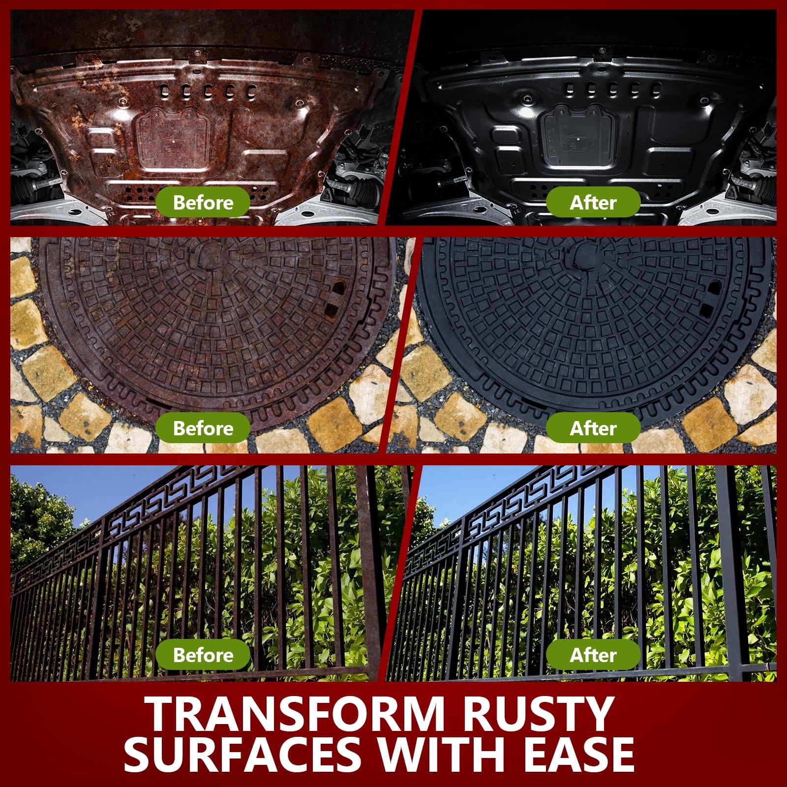 Rust Converter & Metal Primer 141 Fl Oz Black Rust Inhibitor Paint for Metal