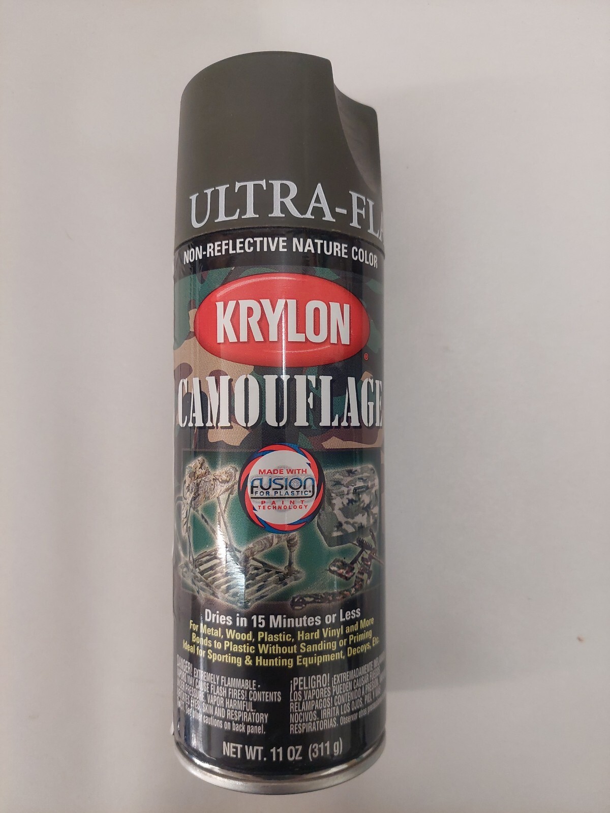 Krylon Camouflage, Olive 4293, Non Reflective Ultra Flat Finish Spray Paint 11oz
