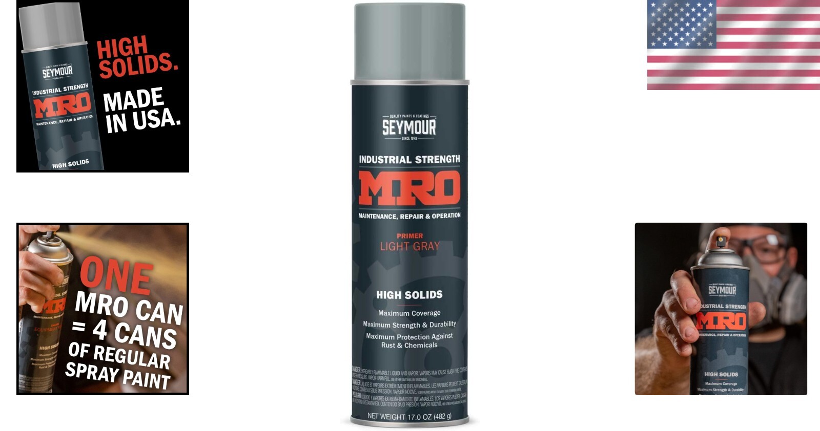 Durable 17 Ounce Light Gray High Solids Spray Paint – Rust & Weather Protection