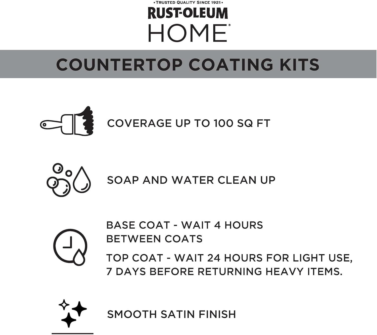Rust-Oleum HOME Countertop Coating Kit, Deep Tint Base, Satin – 384963
