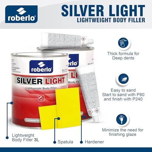 Silver Light Lightweight Body Filler – Ultra Lightweight & Paintable for Car