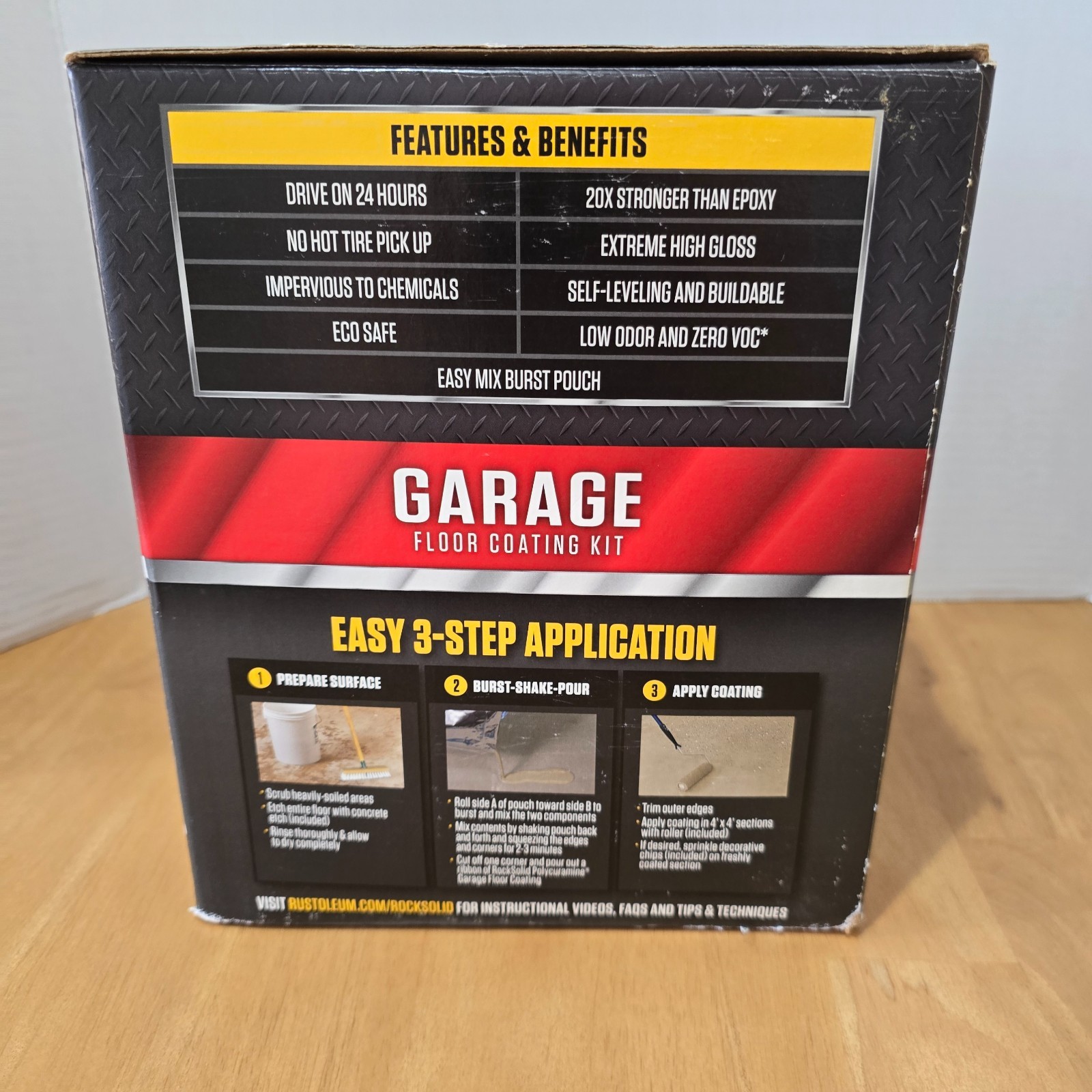 Rust-Oleum Rock Solid Polycuramine Garage Floor Coating Kit Mocha 1-Car Garage