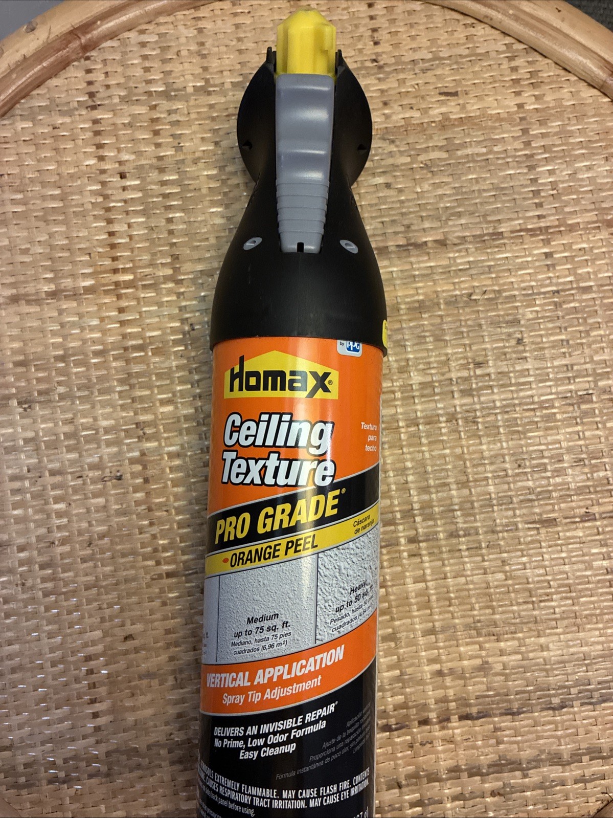 CEILING TEXTURE 20 oz Flat White Orange Peel Vertical Homax Pro Grade